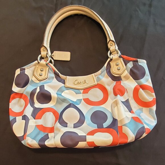 Coach Soho Signature Multi-Colored Canvas & Leather Tote - Picture 1 of 12